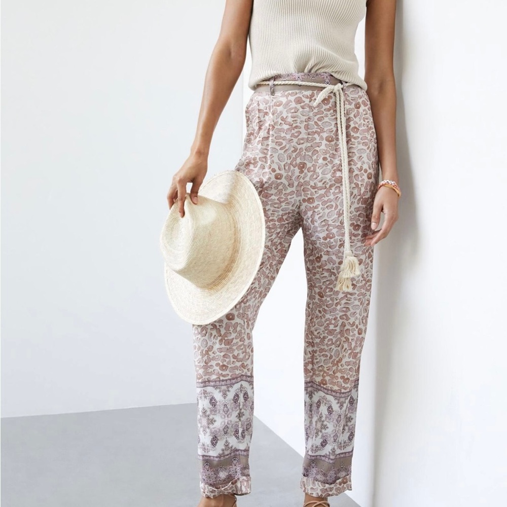 Ollari Anthropologie Tasseled Tapered Pants